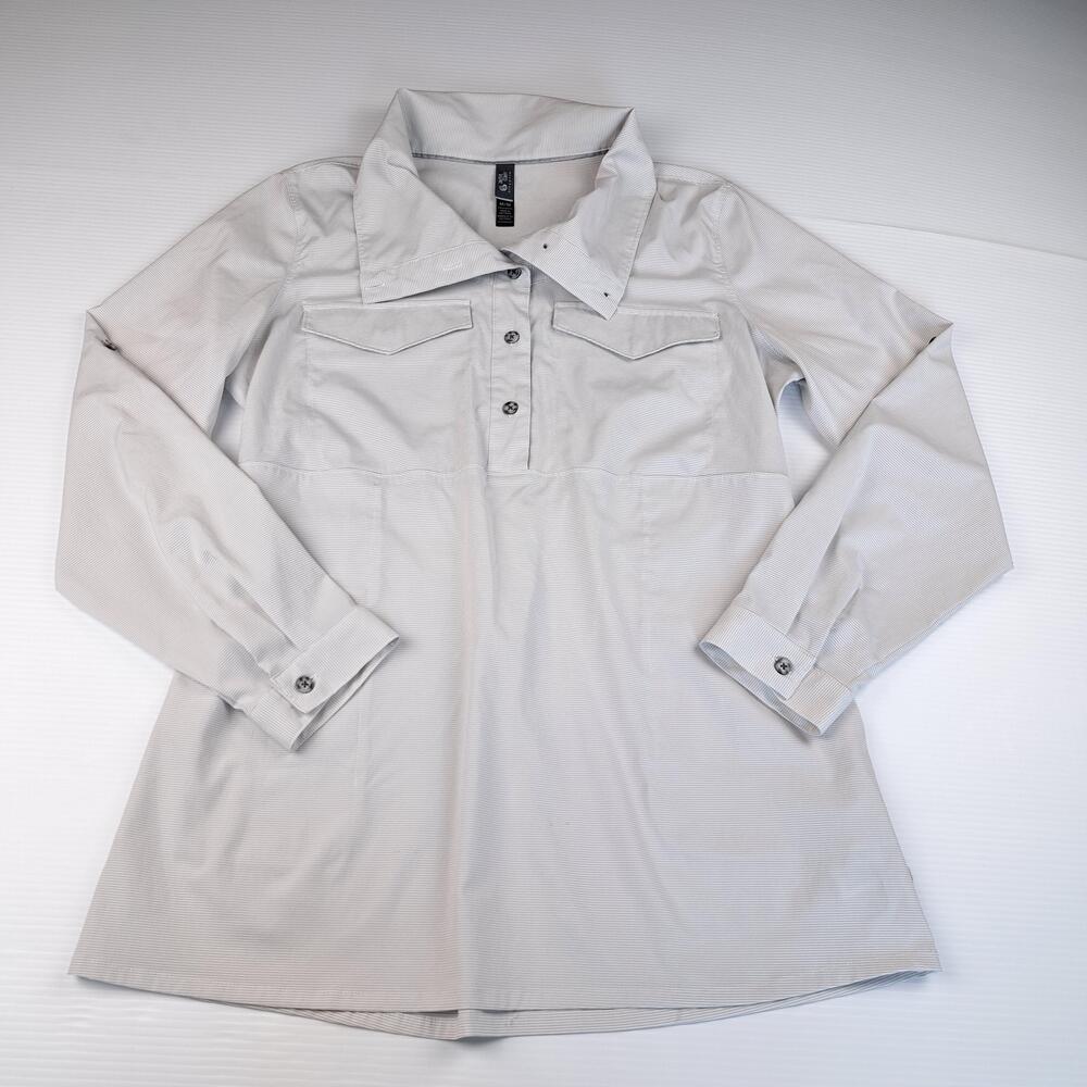 Mountain Hardwear Shirt Womens Medium Gray Citypass long-sleeve Popover Tunic